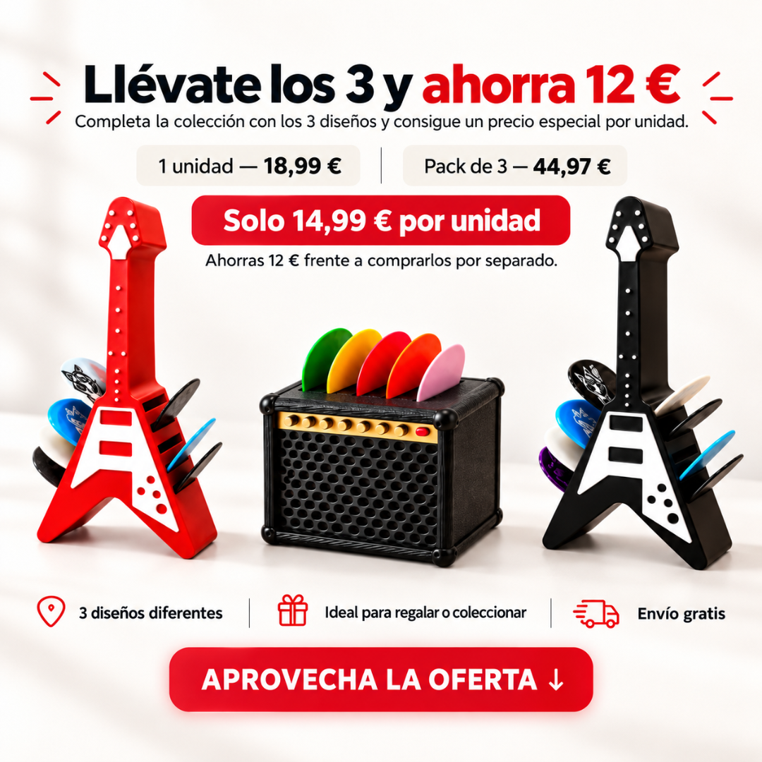 Soporte para púas de guitarra vintage portátil