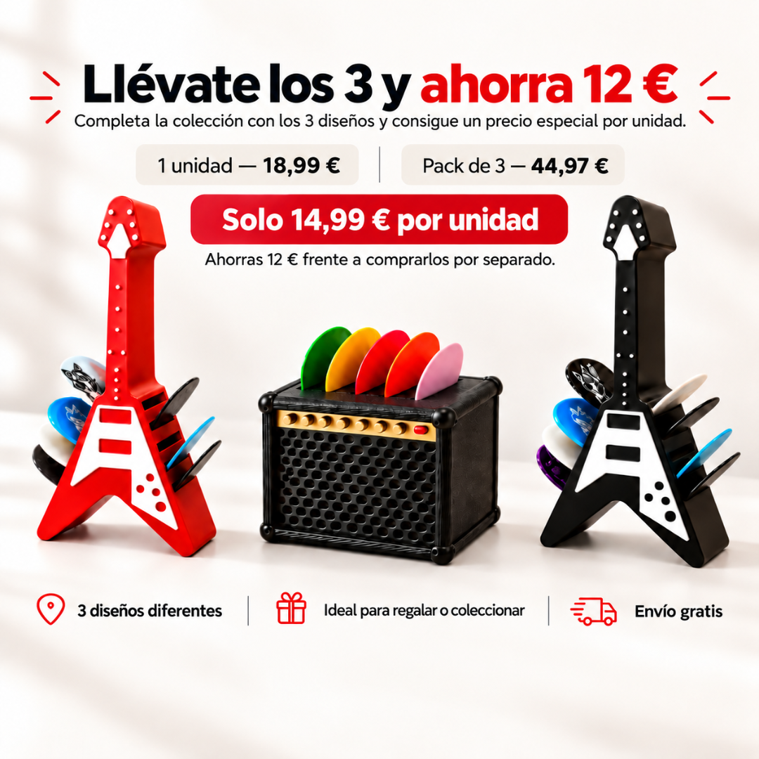 Soporte para púas de guitarra vintage portátil